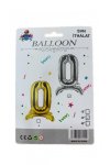 0 Rakam Ayaklı Gold Folyo Balon 80 cm (32 inch)