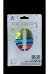 0 Rakam Rengarenk Folyo Balon 100 cm (40 inch)