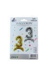 3 Rakam Ayaklı Gold Folyo Balon 80 cm (32 inch)