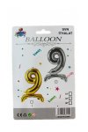 9 Rakam Ayaklı Gold Folyo Balon 80 cm (32 inch)