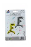 F Harf Ayaklı Gümüş Folyo Balon 80 cm (32 inch)