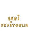 Folyo Balon Seni Seviyorum Gold 40 Cm (16 inch)