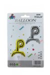 P Harf Ayaklı Gold Folyo Balon 80 cm (32 inch)