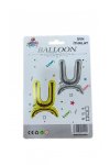 U Harf Ayaklı Gold Folyo Balon 80 cm (32 inch)